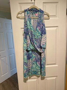 Lilly Pulitzer Blue, Mint & Lavender Abstract Print Dress